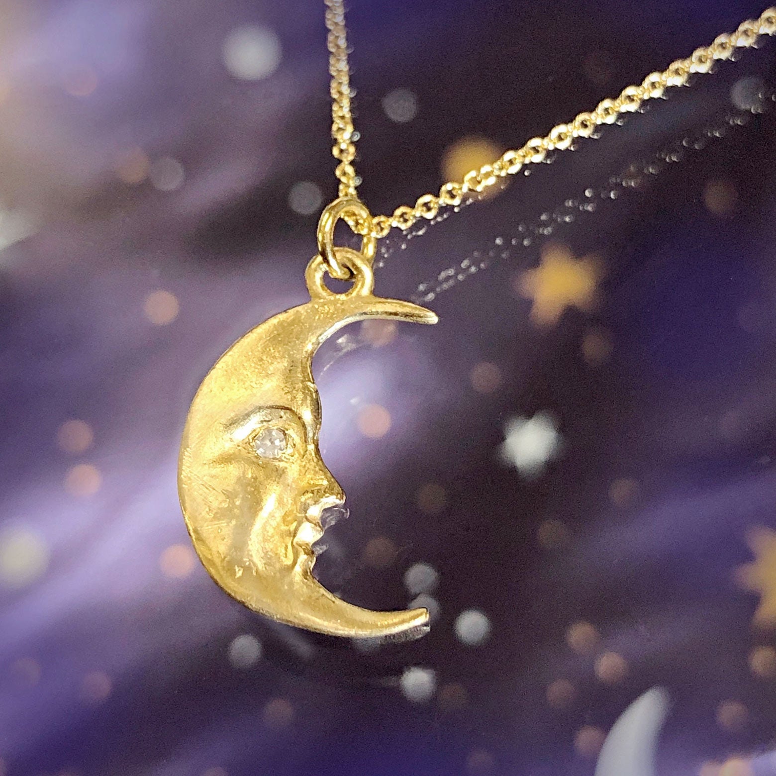 Boho Moon Face Necklace – IsabelleGraceJewelry